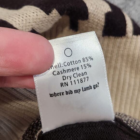 L.A.M.B. Gwen Stefani Womens L Large Cotton Cashmere Knit Zig Zag V Neck Sweater - Picture 10 of 12